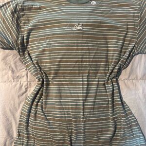 Lost Green and Tan Striped Tee